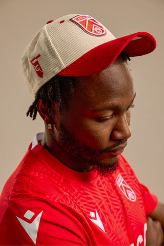 9FORTY Cream and Red Corduroy Snapback | Adult