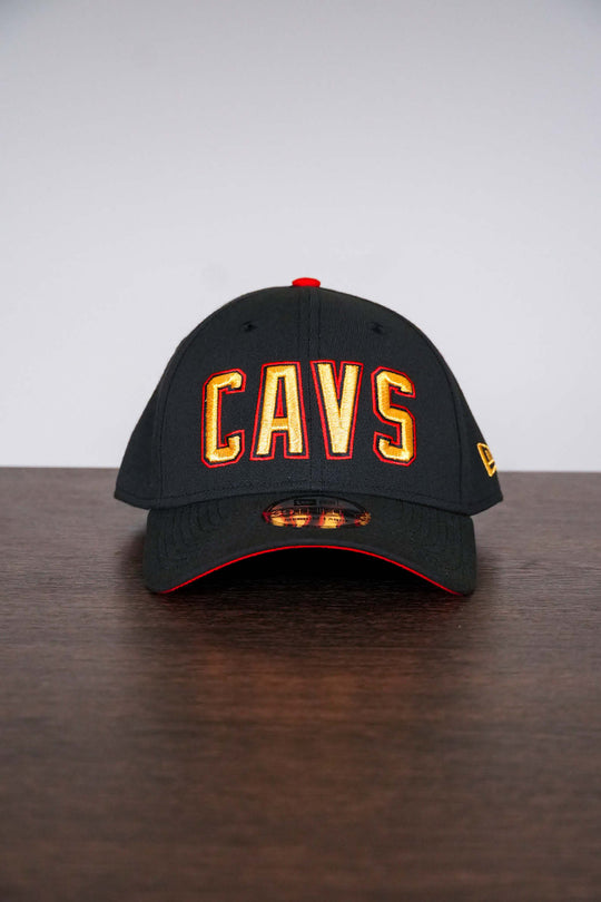 #C2 - Champion Black Hat w/"CAVS" in Gold & Red