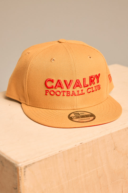 9FIFTY Pan Tan Red Wordmark Flat Brim Snap Back  | Adult