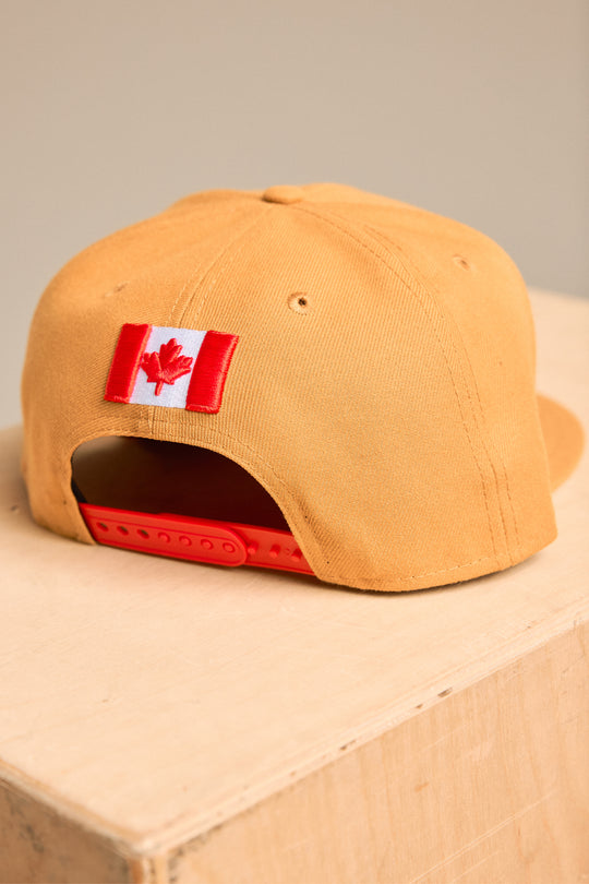9FIFTY Pan Tan Red Wordmark Flat Brim Snap Back  | Adult