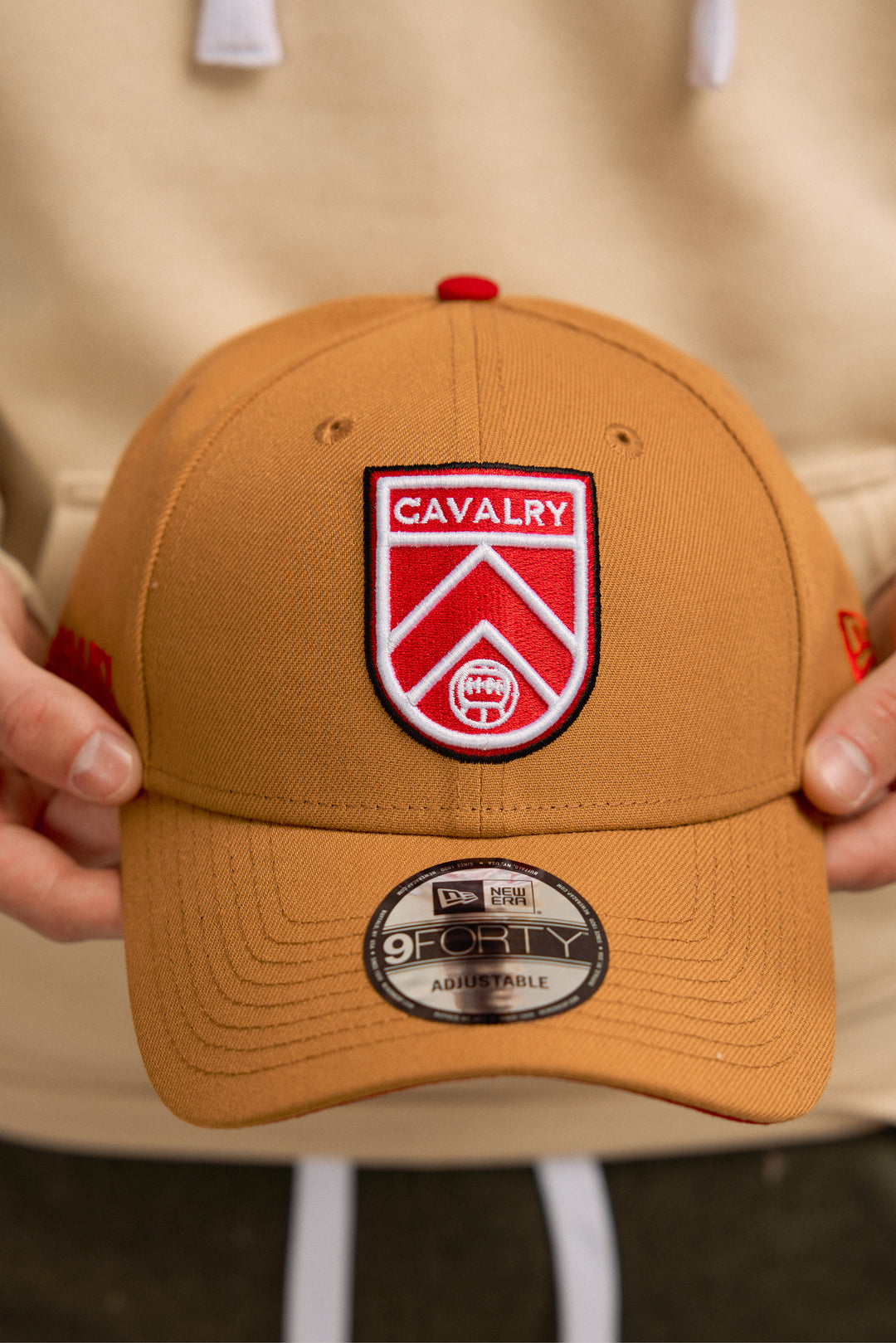 9FORTY Panama Tan &amp; Red with Shield Curved Brim | Adult