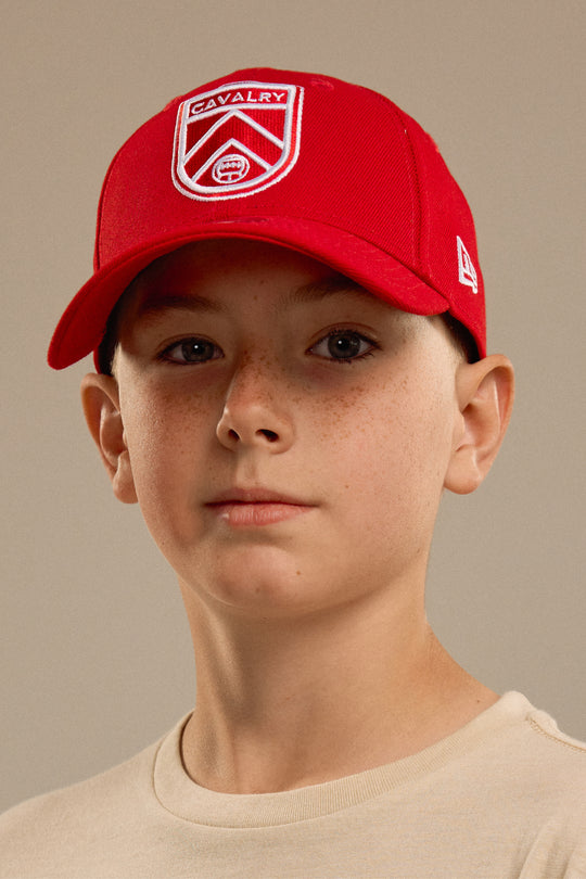 #4 - 9FORTY Red Curved Brim with Shield  | Child