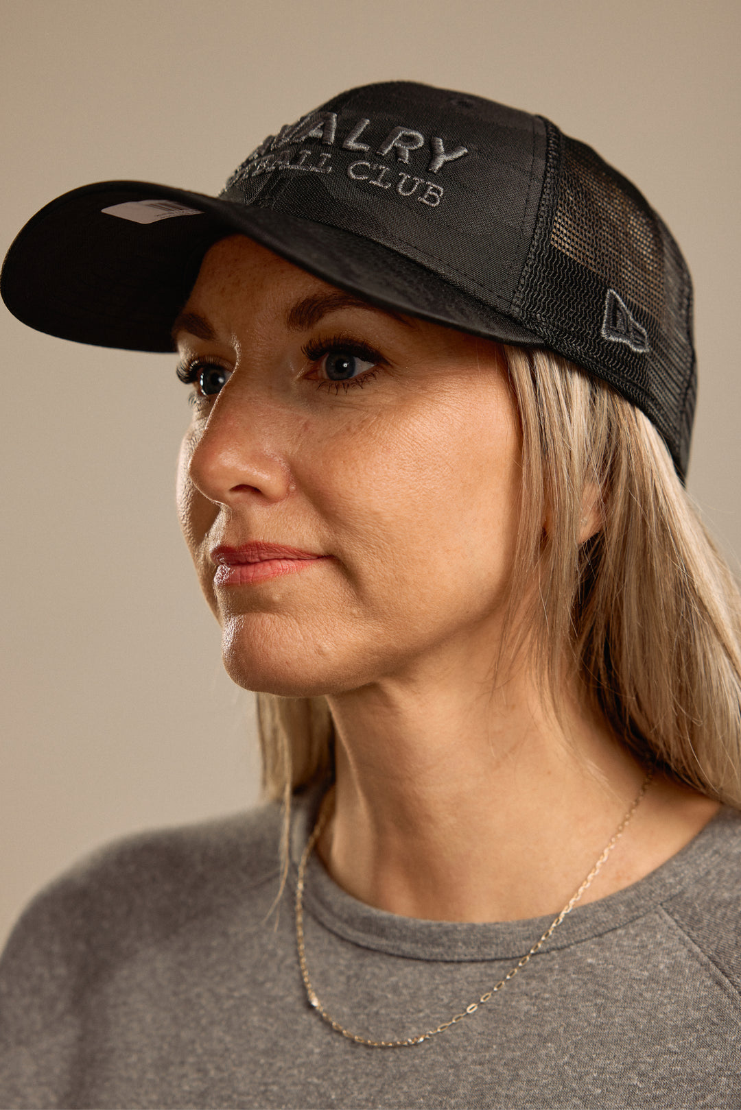9Forty Trucker Hat – Black Camo with Subtle Grey Wordmark  | Adult