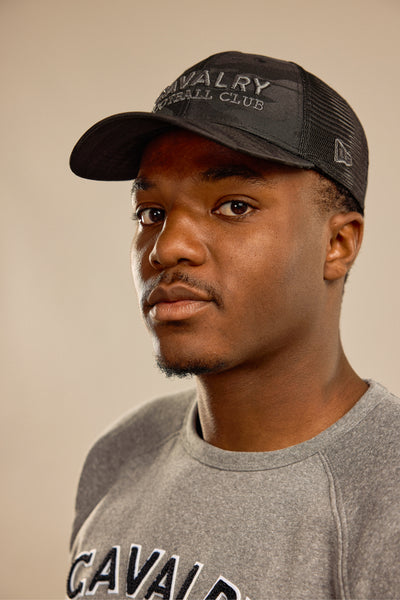 9Forty Trucker Hat – Black Camo with Subtle Grey Wordmark  | Adult