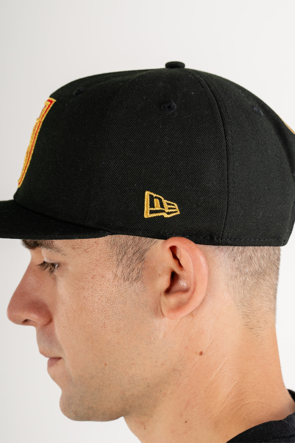 #C6 Champion Black hat w/red crest & gold embroidery