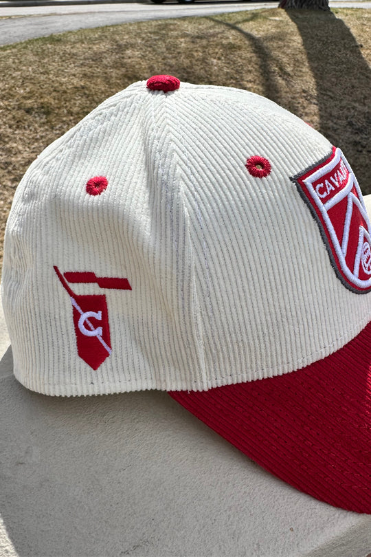 9FORTY Cream and Red Corduroy Snapback | Adult
