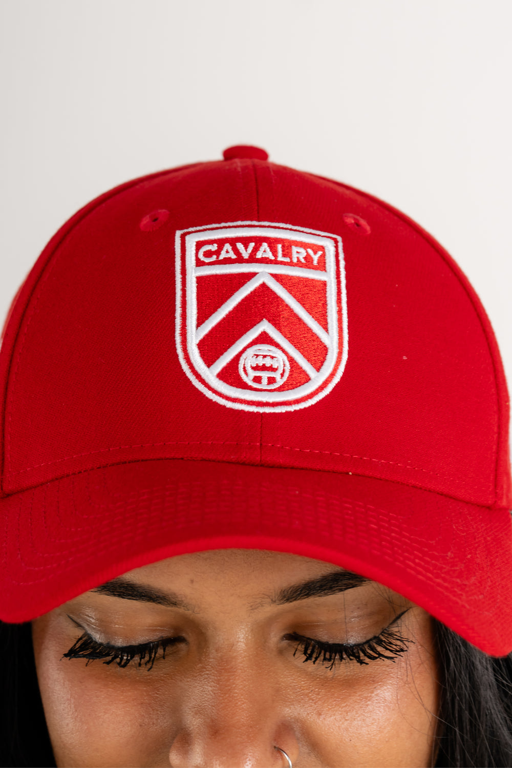 9FORTY Red Curved Brim with Shield | Adult