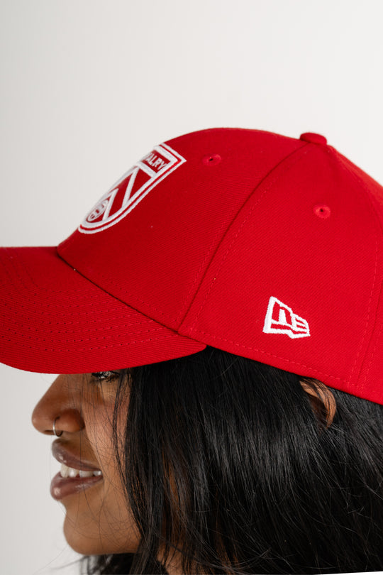 9FORTY Red Curved Brim with Shield | Adult