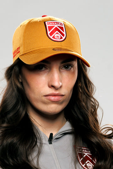 9FORTY Panama Tan & Red with Shield Curved Brim | Adult